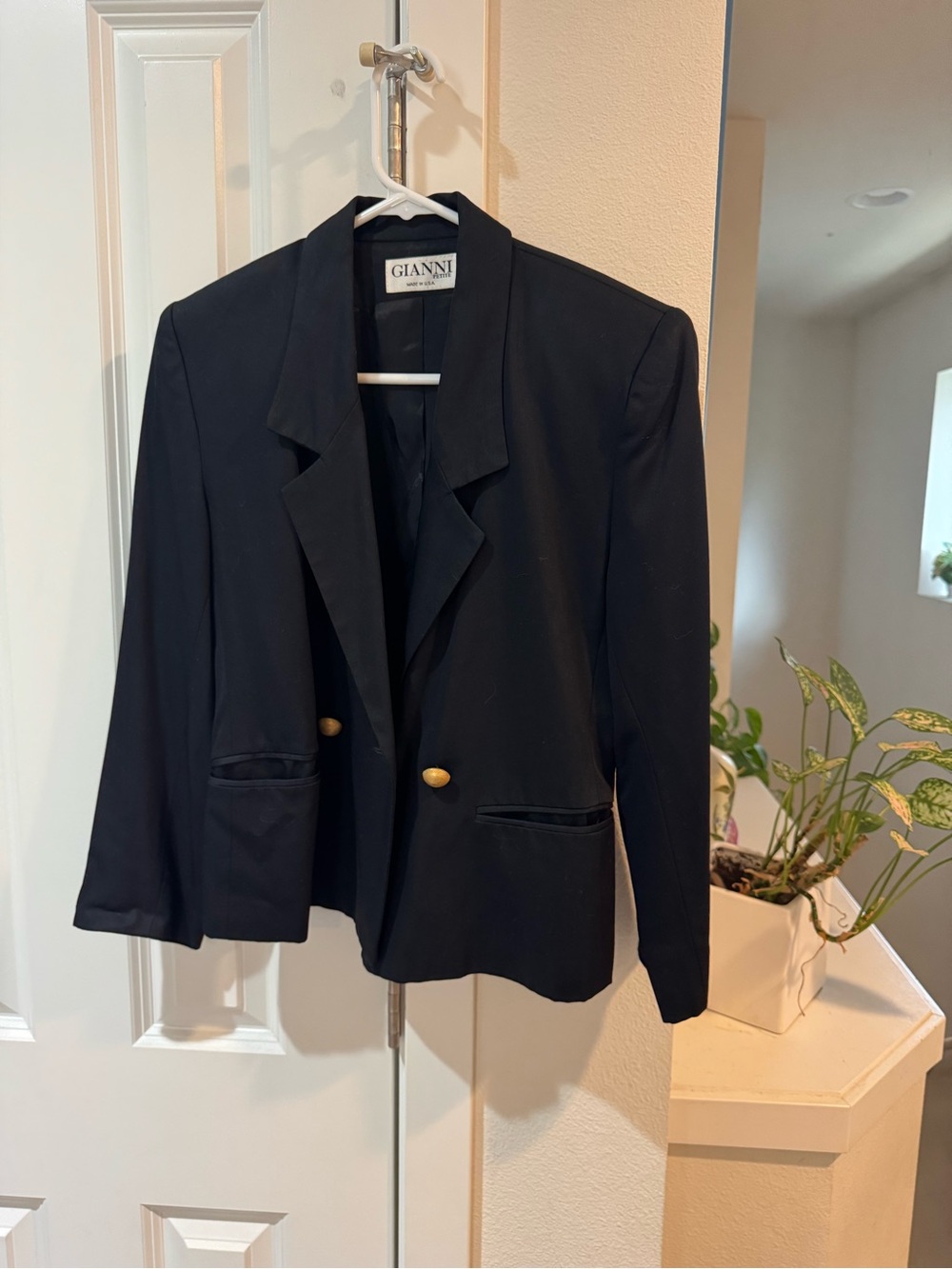 Gianni Black Blazer with Gold Buttons